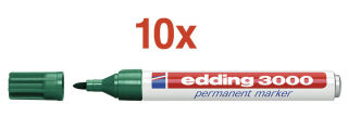 edding 3000 Permanentmarker grün 1,5 - 3,0 mm, 10 St.