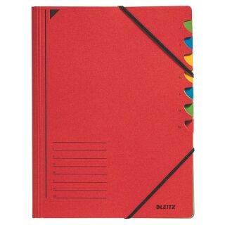 LEITZ Ordnungsmappe 3907 7 Fächer rot, 1 St.