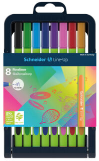 Schneider Line-Up Fineliner farbsortiert 0,4 mm, 8 St.