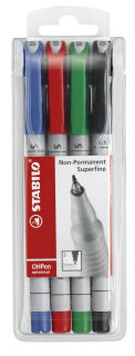 STABILO OHPen universal Folienstifte-Set farbsortiert non-permanent, 4 St.