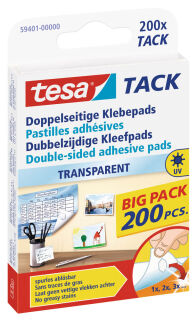 tesa TACK doppelseitige Klebepads für max. 20 g, 1,0 x 1,0 cm, 200 St.