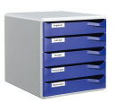 LEITZ Schubladenbox Post Set  blau 52800035, DIN A4 mit 5...