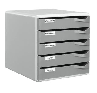 LEITZ Schubladenbox Post Set  dunkelgrau 52800089, DIN A4 mit 5 Schubladen, 1 St.
