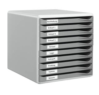 LEITZ Schubladenbox Form Set  dunkelgrau 52810089, DIN A4 mit 10 Schubladen, 1 St.