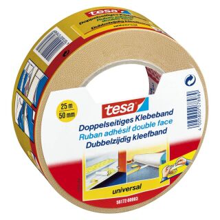 tesa universal 56172 doppelseitiges Klebeband 50,0 mm x 25,0 m, 1 Rolle