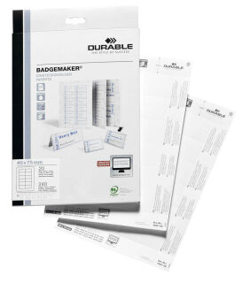 DURABLE Einsteckschilder für Namensschilder Badgemaker 7,5 x 4,0 cm, 240 St.