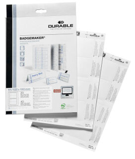 DURABLE Einsteckschilder für Namensschilder Badgemaker 15,0 x 6,1 cm, 40 St.