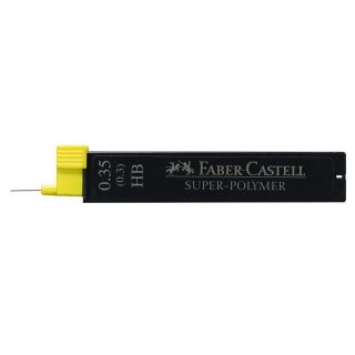 FABER-CASTELL SUPER-POLYMER Bleistiftminen schwarz HB 0,35 mm, 12 St.