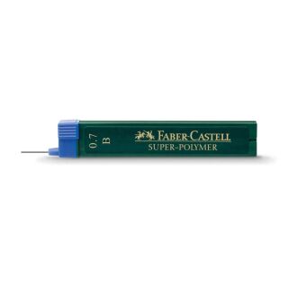 FABER-CASTELL SUPER-POLYMER Feinminen-Bleistiftminen schwarz B 0,7 mm, 12 St.
