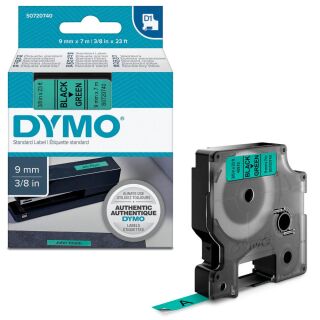 DYMO Schriftband D1 40919 S0720740, 9 mm, schwarz auf grün, 1 St.