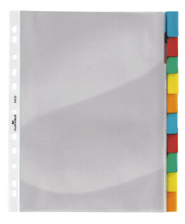 DURABLE Ordnerregister DIN A4 Vollformat, Überbreite blanko transparent 10-teilig, 1 St.