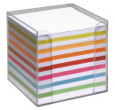 folia Zettelbox transparent inkl. 700 Notizzettel farbig...