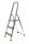 SZ Metall Stehleiter einseitig silber 3 Stufen, H: 126,0 cm