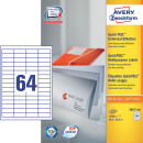 AVERY Zweckform Etiketten 3667-200 weiß 48,5 x 16,9...