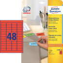AVERY Zweckform Etiketten L6038-20 rot 45,7 x 21,2 mm, 20...