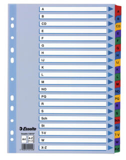 Esselte Ordnerregister DIN A4 Vollformat A-Z farbig 20-teilig, 1 Satz