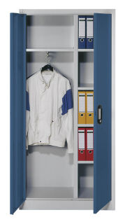 CP Stahlschrank C 2000 Acurado 9260-30 S10158 lichtgrau, enzianblau 4 Fachböden 93,0 x 40,0 x 195,0 cm, aufgebaut, 1 St.