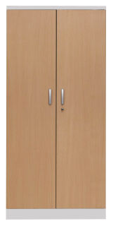 Gürkan Stahlschrank 100107 lichtgrau, buche 4 Fachböden 92,0 x 42,0 x 195,0 cm, aufgebaut, 1 St.