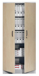 Gürkan Stahlschrank 100112 lichtgrau, ahorn 4 Fachböden 92,0 x 42,0 x 195,0 cm, aufgebaut, 1 St.