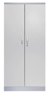 Gürkan Stahlschrank 100123 lichtgrau, weißaluminium 4 Fachböden 92,0 x 42,0 x 195,0 cm, aufgebaut, 1 St.