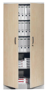 Gürkan Stahlschrank 100124 ahorn, weißaluminium 4 Fachböden 92,0 x 42,0 x 195,0 cm, aufgebaut, 1 St.