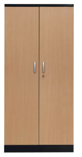 Gürkan Stahlschrank 100125 tiefschwarz, buche 4 Fachböden 92,0 x 42,0 x 195,0 cm, aufgebaut, 1 St.