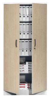 Gürkan Stahlschrank 100118 verkehrsweiß, ahorn 4 Fachböden 92,0 x 42,0 x 195,0 cm, aufgebaut, 1 St.
