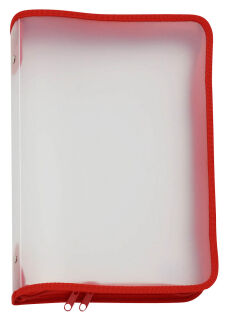 FolderSys Reißverschlussbeutel DIN A4 transparent/rot 0,5 mm, 1 St.