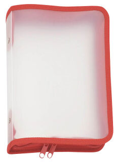 FolderSys Reißverschlussbeutel DIN A5 transparent/rot 0,5 mm, 1 St.