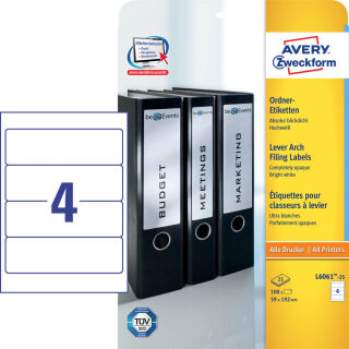 AVERY Zweckform Ordneretiketten L6061-25 weiß, 30 Blatt