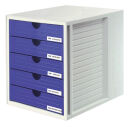 HAN Schubladenbox System-Box  blau 1450-14D, DIN A4 mit 5...