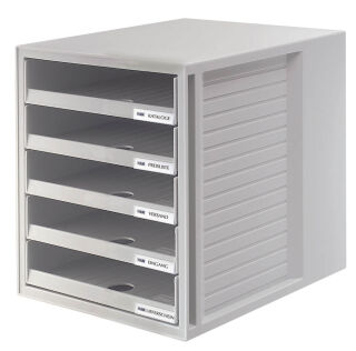 HAN Schubladenbox Schrank-Set  lichtgrau 1401-11D, DIN A4 mit 5 Schubladen, 1 St.