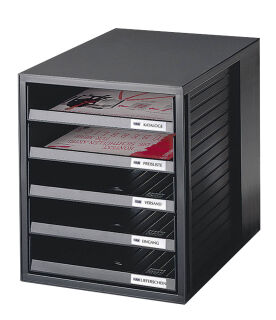 HAN Schubladenbox Schrank-Set  schwarz 1401-13D, DIN A4 mit 5 Schubladen, 1 St.