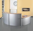 Kerkmann Empfangstheke Genua gebogen, buche, silber 118,0 x 70,0 x 115,0 cm