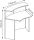 Kerkmann Empfangstheke Genua gebogen, buche, silber 118,0 x 70,0 x 115,0 cm