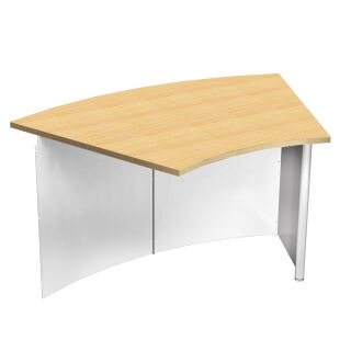 Kerkmann Anbautheke Genua gebogen, buche, silber 126,5 x 80,0 x 72,0 cm