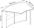 Kerkmann Anbautheke Genua gebogen, buche, silber 126,5 x 80,0 x 72,0 cm