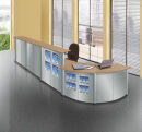 Kerkmann Anbautheke Genua gebogen, buche, silber 126,5 x 80,0 x 72,0 cm