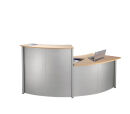 Kerkmann Anbautheke Genua gebogen, buche, silber 126,5 x 80,0 x 72,0 cm