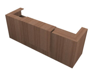 Quadrifoglio Empfangstheke gerade, nussbaum 285,0 x 88,0 x 113,0 cm