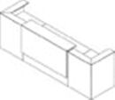 Quadrifoglio Empfangstheke gerade, weiß 285,0 x 88,0 x 113,0 cm