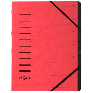 PAGNA Ordnungsmappe 7 Fächer rot, 1 St.