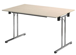 SODEMATUB Mehrzwecktisch ahorn rechteckig, Rundrohr chrom, 140,0 x 70,0 x 74,0 cm