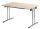 SODEMATUB Mehrzwecktisch ahorn rechteckig, Rundrohr chrom, 140,0 x 70,0 x 74,0 cm