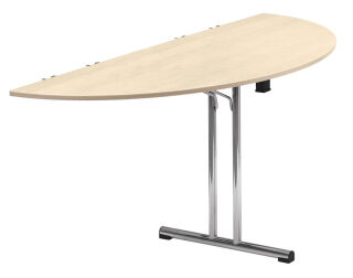 SODEMATUB Mehrzwecktisch ahorn halbrund, Rundrohr chrom, 140,0 x 70,0 x 74,0 cm