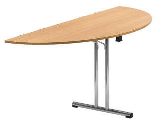 SODEMATUB Mehrzwecktisch buche halbrund, Rundrohr chrom, 140,0 x 70,0 x 74,0 cm
