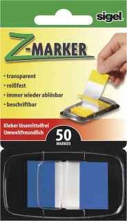SIGEL Z-Marker Haftmarker blau 50 Streifen