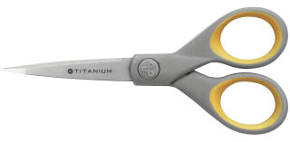 WESTCOTT Papierschere TITANIUM Super grau-gelb 13,0 cm