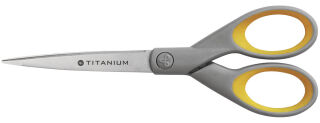 WESTCOTT Papierschere TITANIUM Super grau-gelb 18,0 cm