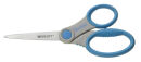 WESTCOTT Papierschere Microban Softgrip grau-blau 18,0 cm